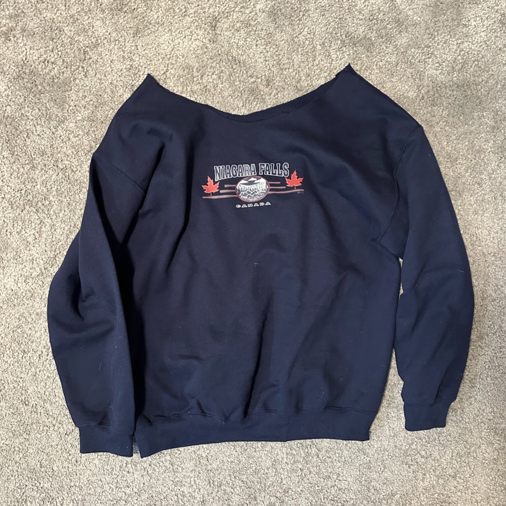 Off the shoulder crew neck